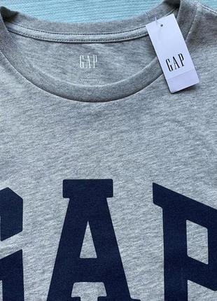 Мужская футболка gap logo t-shirt серая оригинал2 фото