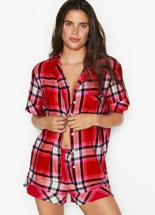 Фланелева піжама вікторія сікрет victoria's secret оригінал шорти сорочка