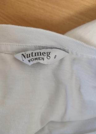 Белая футболка с цветочным принтом,с,м/nutmeg women5 фото
