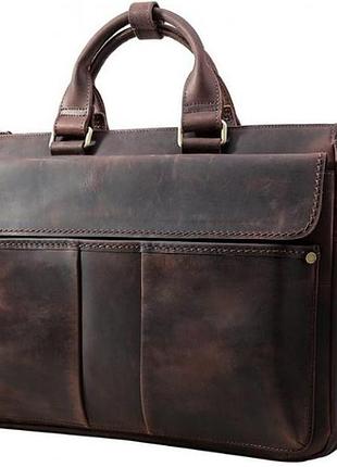 Сумка vintage 14565 з натуральної шкіри, коричнева