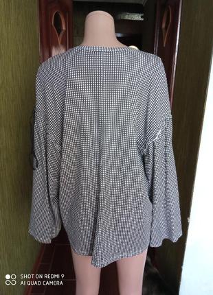 Бавовняна блуза з широкими рукавами8 фото