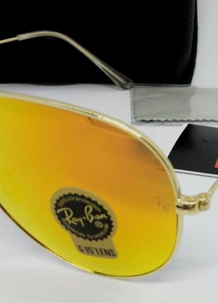 Ray ban aviator 3025 58 очки капли унисекс солнцезащитные оранжевые зеркальные линзы стекло3 фото