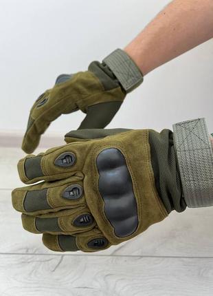 Якісні тактичні рукавиці олива тактические перчатки полнопалие зсу тро2 фото