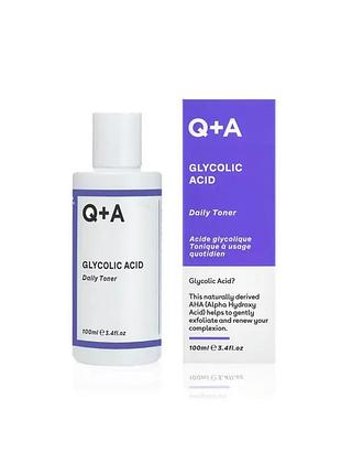Тонер для лица с гликолевой кислотой q+a glycolic acid daily toner, 100 мл
