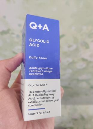 Тонер для лица с гликолевой кислотой q+a glycolic acid daily toner, 100 мл2 фото