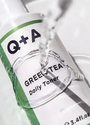 Тонер для лица с зелёным чаем q + a green tea daily toner, 100 мл