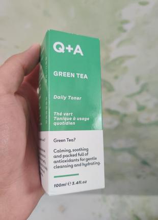 Тонер для лица с зелёным чаем q + a green tea daily toner, 100 мл2 фото