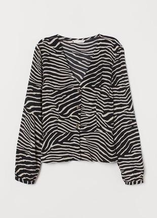Блуза сорочка рубашка на ґудзики принт зебра h&m zara