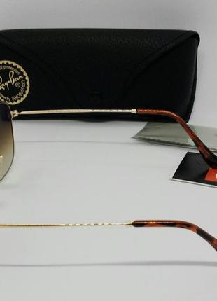 Ray ban 3857 очки унисекс солнцезащитные коричнево бензиновый градиент линзы стекло4 фото