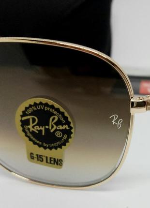 Ray ban 3857 очки унисекс солнцезащитные коричнево бензиновый градиент линзы стекло3 фото