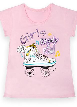 Детская футболка для девочки ft-22-13\1 "girls" розовый  на рост 122 (13147)