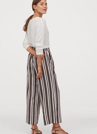 Брюки широкие, кюлоты, летние брюки, h&m 4