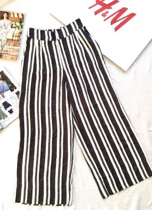 Брюки широкие, кюлоты, летние брюки, h&m 7