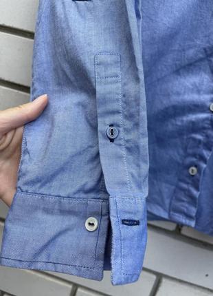 Блакитна сорочка під джинс,нашивки на рукавах,бавовна, marc o polo оригінал5 фото