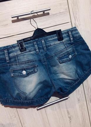 Байкерские джинсовые мини шорты biker mini shorts by anule jeans.5 фото