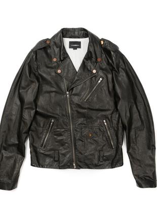 Diesel black gold leather biker jacket чоловіча шкіряна куртка jmh1235001 фото