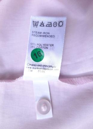 Рубашка блузка женская marks&spencer оригинал uk16, l нежно-розовая9 фото