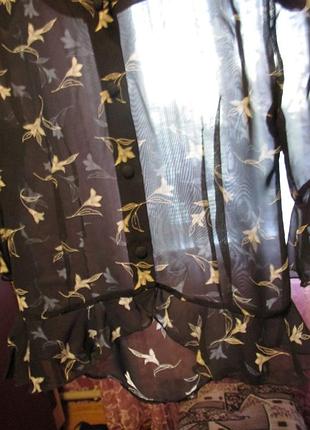 Укорочена шифонова легка блузка /прозора/баска