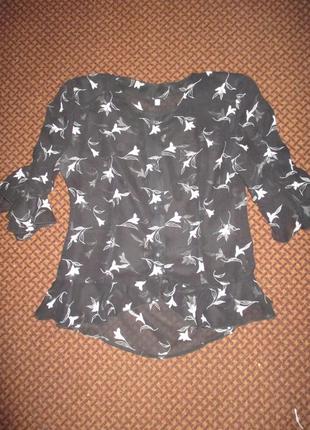 Укороченная шифоновая легкая блуза /прозрачная/баска5 фото
