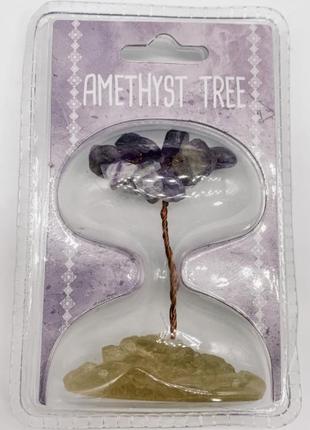 Аметистове дерево щастя crystals amethyst baby bonsai tree. висота 7 см2 фото