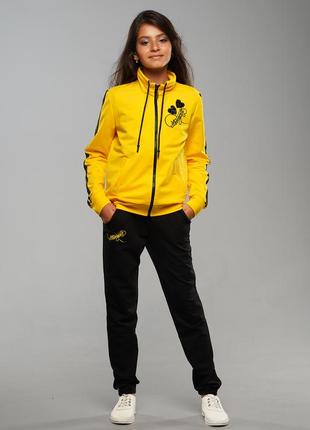 Детский спортивный костюм для девочек лиза желтый на весну осень лето6 фото