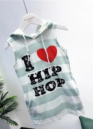 Модная туника hip hop с капюшоном