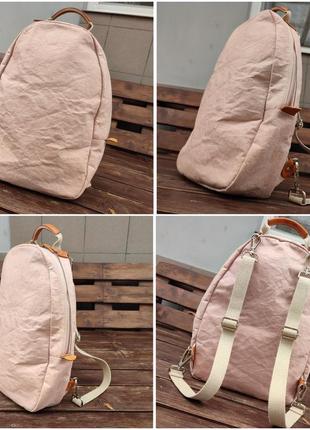 Футуристичний паперовий рюкзак uashmama memmo backpack мінімалізм веганські еко рюкзак ексклюзив великий рожевий рюкзак5 фото