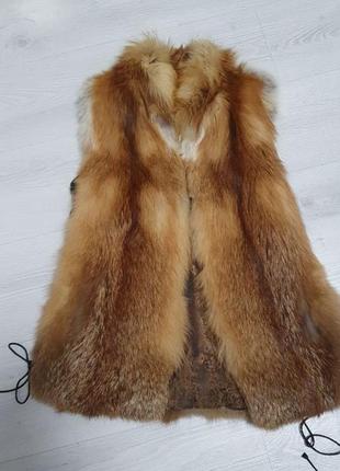 Мега стильный жилет из натурального меха лисы