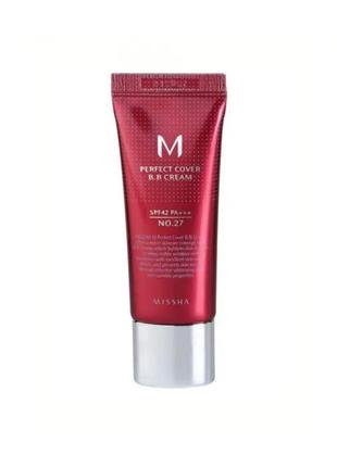 Bb крем №27 missha perfect cover bb cream spf42/pa++, 20 мл