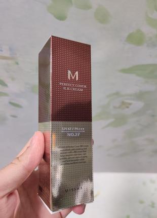 Bb крем №27 missha perfect cover bb cream spf42/pa++, 20 мл