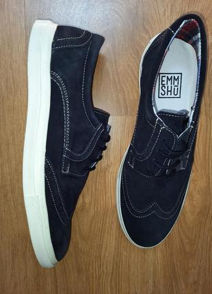 Стильные замшевые кеды-броги emmshu (испания)3 фото