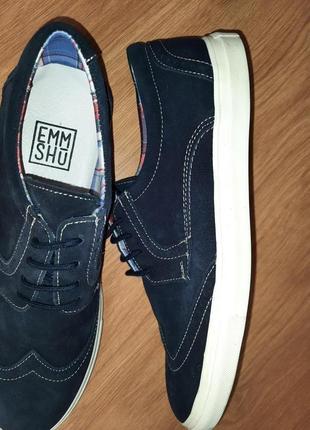 Стильные замшевые кеды-броги emmshu (испания)2 фото
