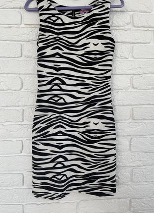 Платье принт зебра