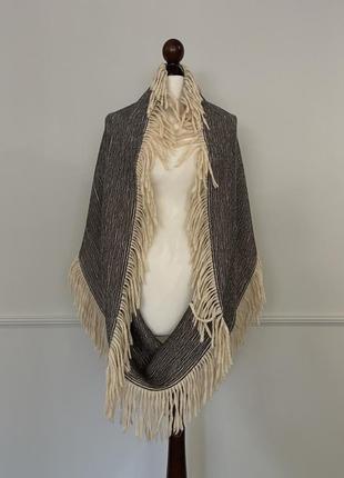 Шерстяной шарф сунд abstract fringe wool