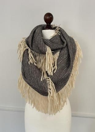 Шерстяной шарф сунд abstract fringe wool3 фото