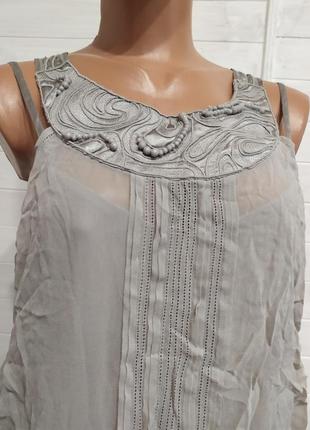 Блузка оригінал karen millen l-xl з маєчкою итопом на грудях9 фото