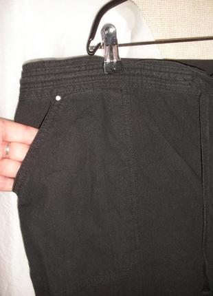 Комфортные укороченные черные брюки из хлопка для солидной барышни2 фото