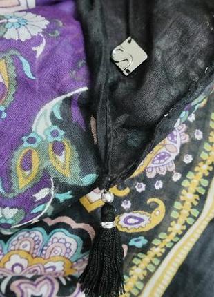 Расписной итальянский платок с кисточками2 фото