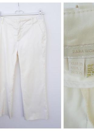 Укороченые штаники белого цвета от zara#белые капри xs