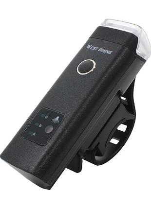 Велосипедна фара west biking hj-047 0701166 black металева велофара ліхтар на акумуляторі led 47 шт.