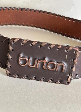 Кожаный  ремень бренд  burton винтаж