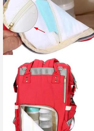 Сумка-рюкзак для мам mother bag el-1230 червона