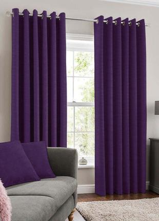 Однотонна тканина для штор мікровелюр fonluk. фіолетова тканина для штор і портьєр2 фото