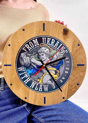 Настінний годинник starwood "from ukraine with nlaw" дуб 34 см (sw2805)1 фото