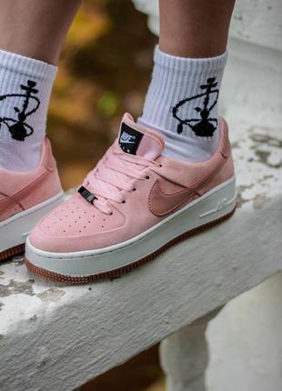 Nike air force 1 sage pink white 1 женские кроссовки / найк аир форс/ розовые7 фото