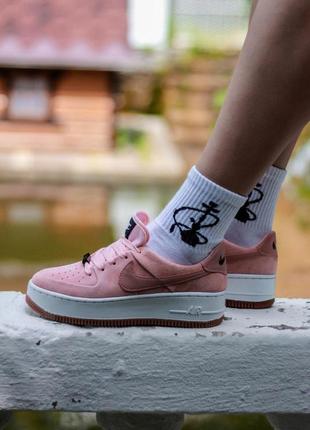 Nike air force 1 sage pink white 1 женские кроссовки / найк аир форс/ розовые2 фото