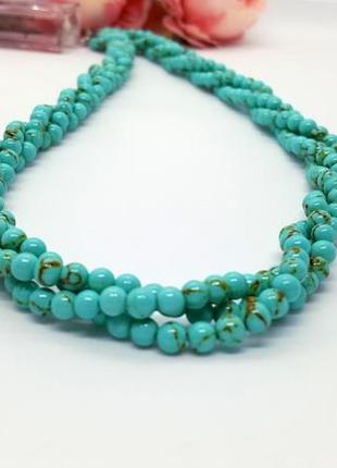 🌎💙 колье жгут натуральный камень голубая бирюза