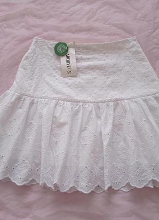 C&a. белая юбка из прошвы s - м размер.
