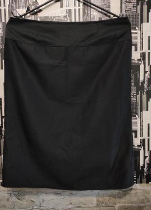 Классическая прямая юбка черного цвета2 фото