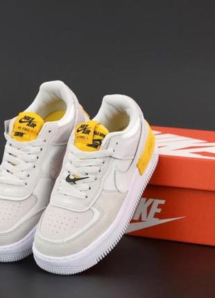 Nike air force 1 shadow grey orange женские кроссовки / найк аир форс шадов10 фото